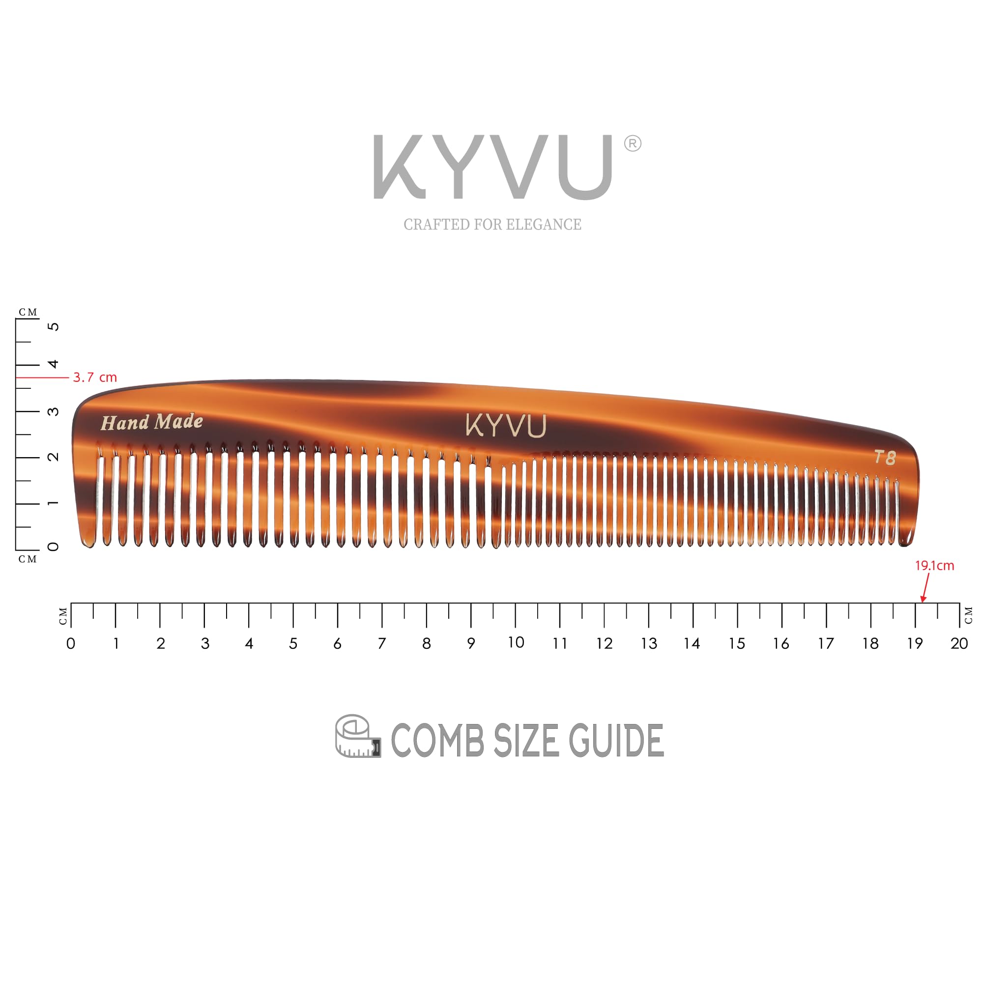 Handmade 19.1 cm Deluxe Hairdressing Comb (T8)