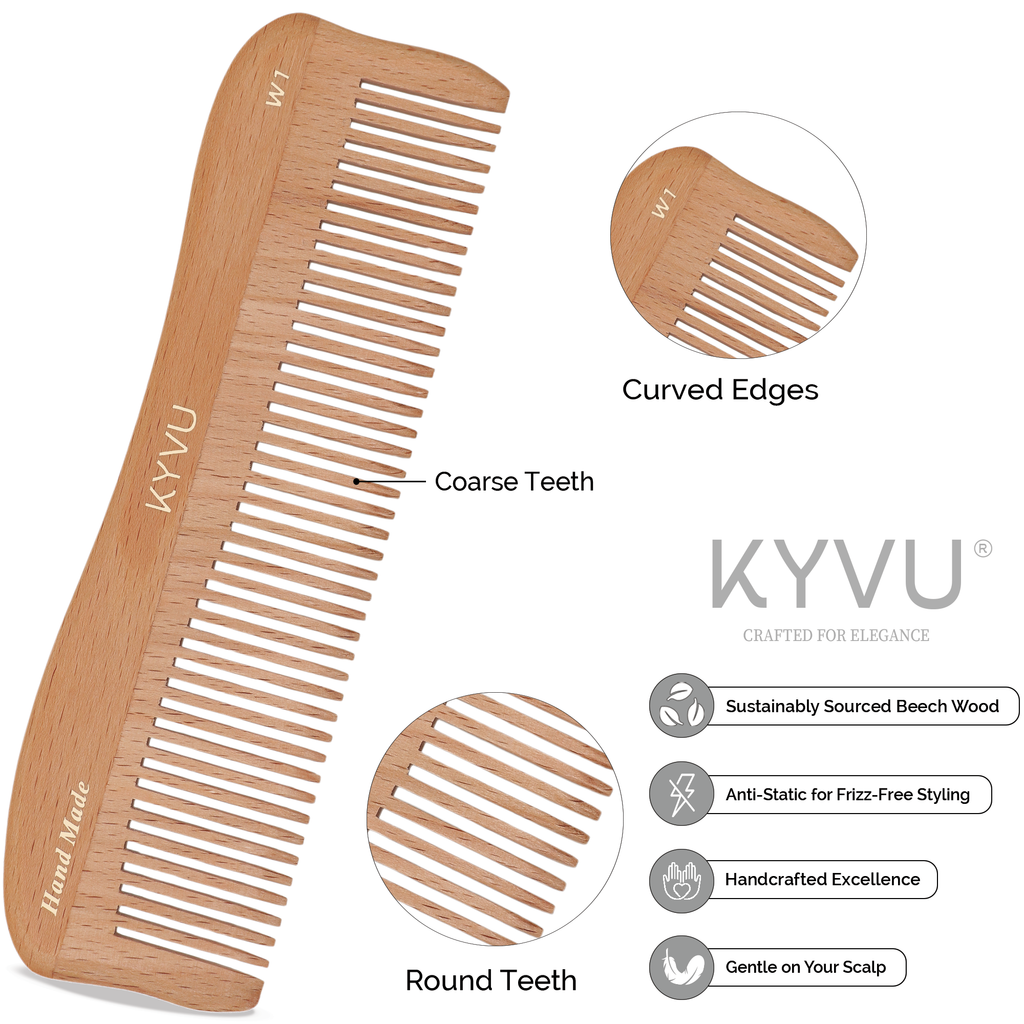 Large Wooden Coarse-Tooth Comb – Hairdressing Comb (W1)