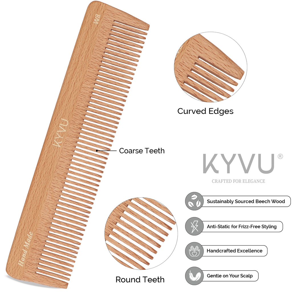 Large Wooden Coarse-Tooth Comb – Hairdressing Comb (W8)