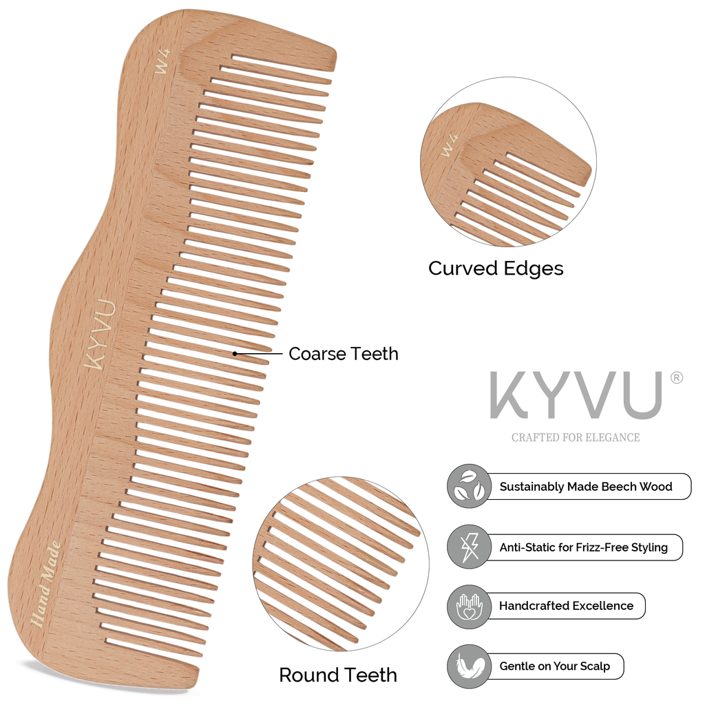 Large Wooden Coarse-Tooth Comb – Hairdressing Comb (W4)