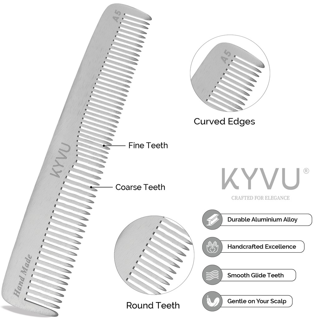 Classic Aluminium Dual-Tooth Comb – Hairdressing Comb (A5)