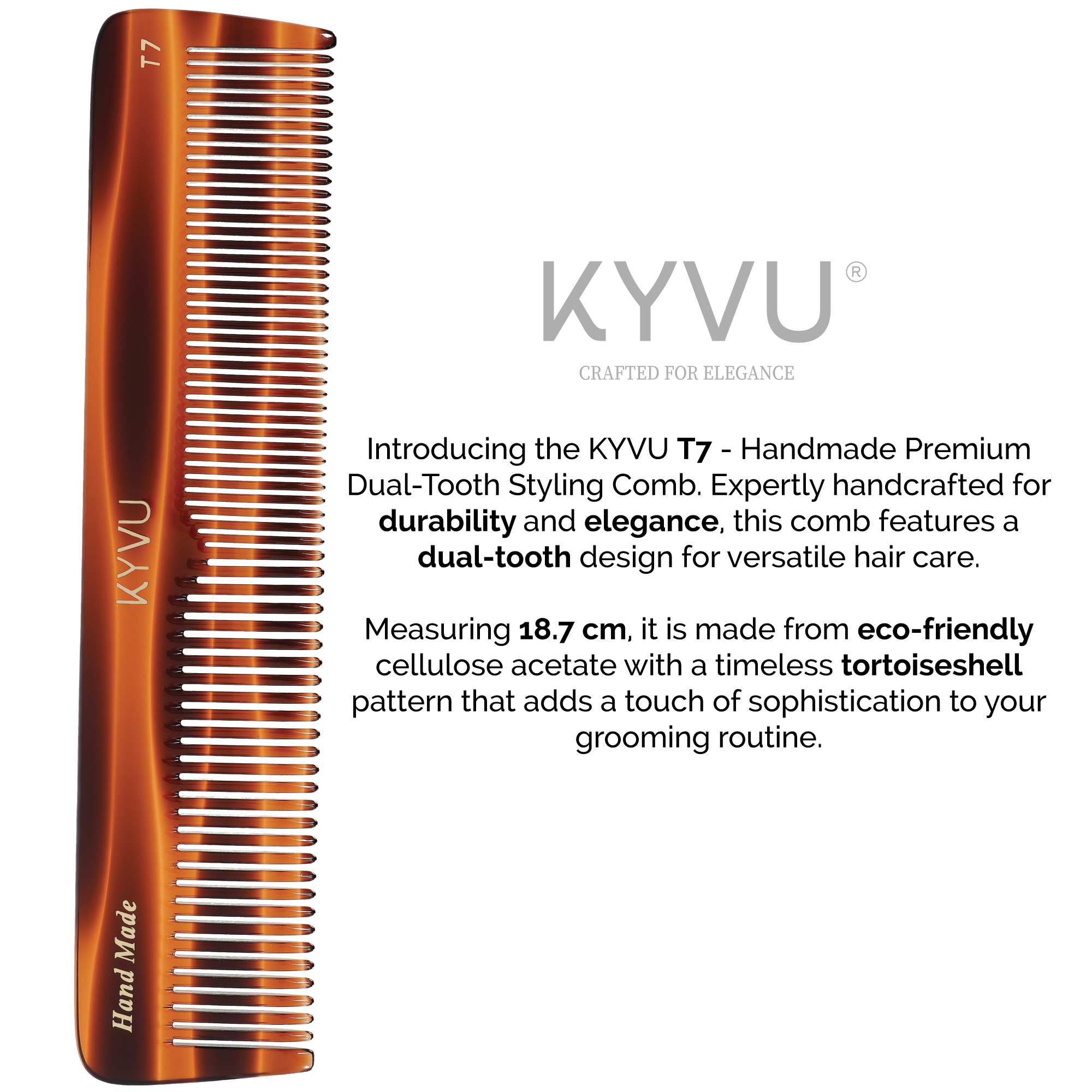 Handmade 18.7 cm Premium Styling Comb (T7)