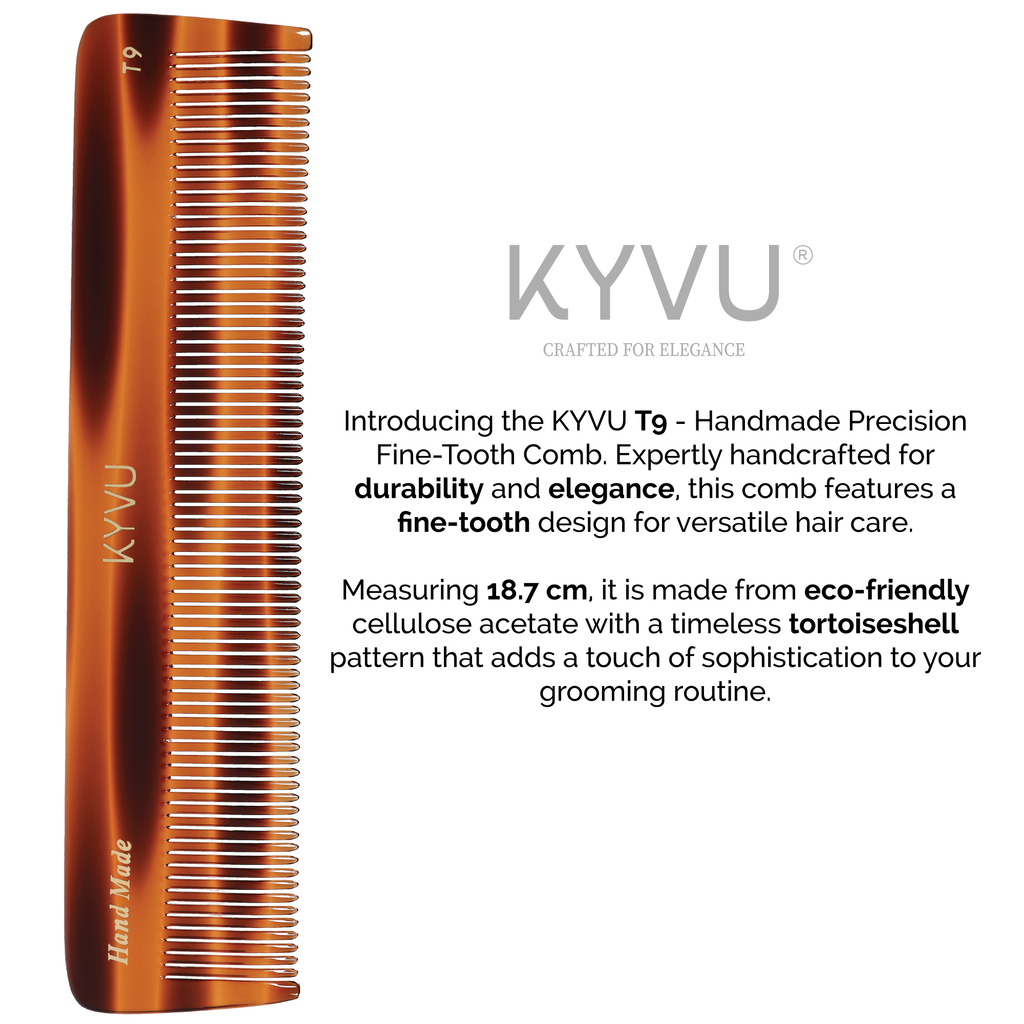 Handmade 18.7 cm Precision Fine-Tooth Comb (T9)