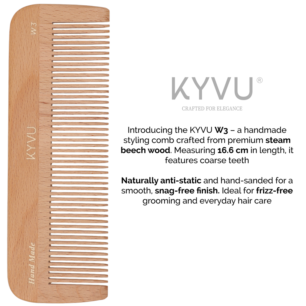 Classic Wooden Coarse-Tooth Comb – Hairdressing Comb (W3)