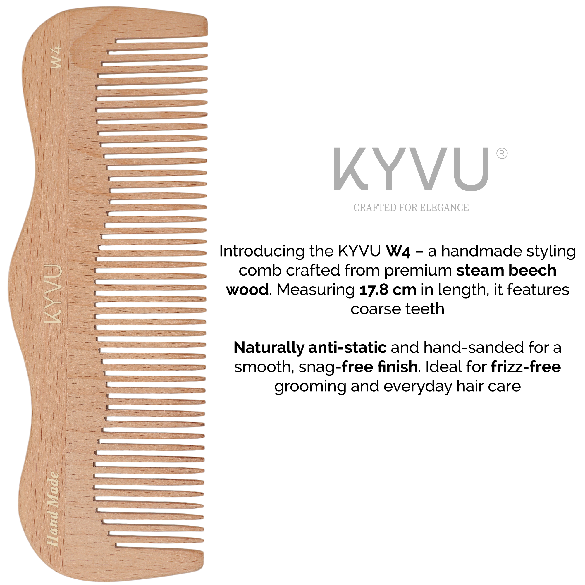 Large Wooden Coarse-Tooth Comb – Hairdressing Comb (W4)