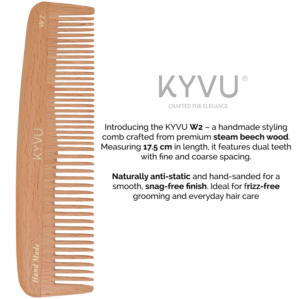 Large Wooden Dual-Tooth Comb – Hairdressing Comb (W2)