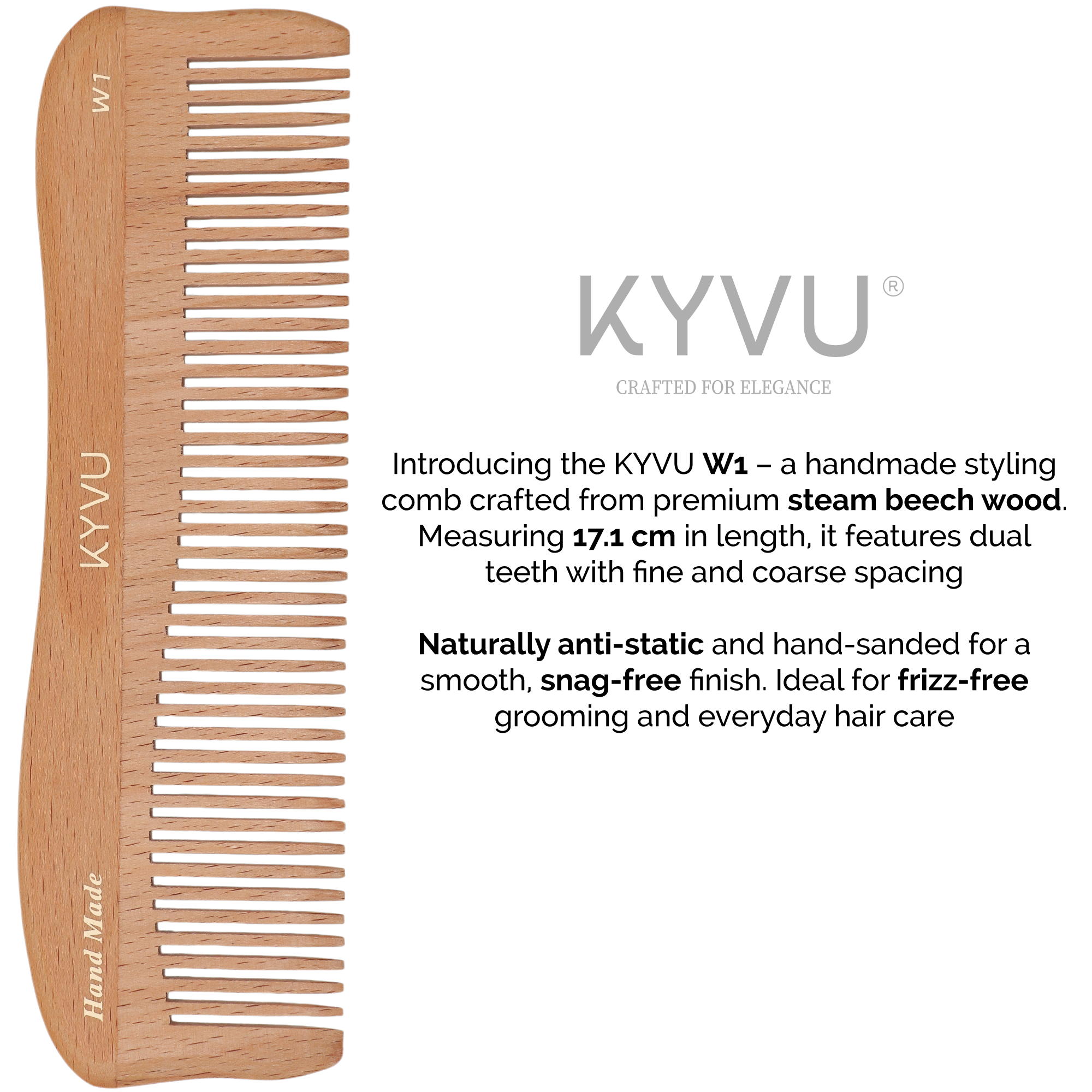Large Wooden Coarse-Tooth Comb – Hairdressing Comb (W1)