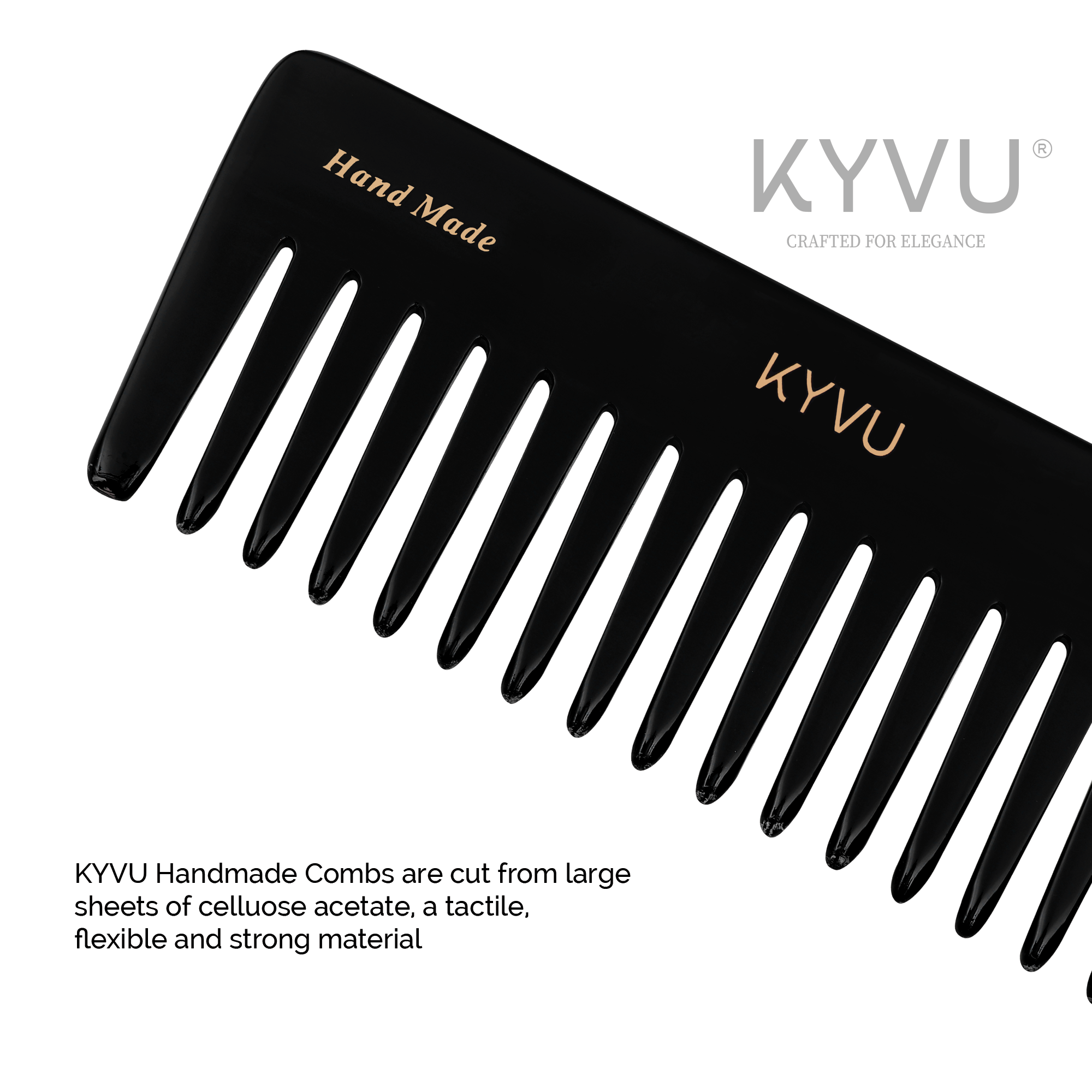 Handmade 15.6 cm Wide-Tooth Detangling Comb (B22)