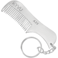 Handmade 7.5 cm Aluminium (6163 Grade) Moustache & Beard Comb with Key Ring (A25)