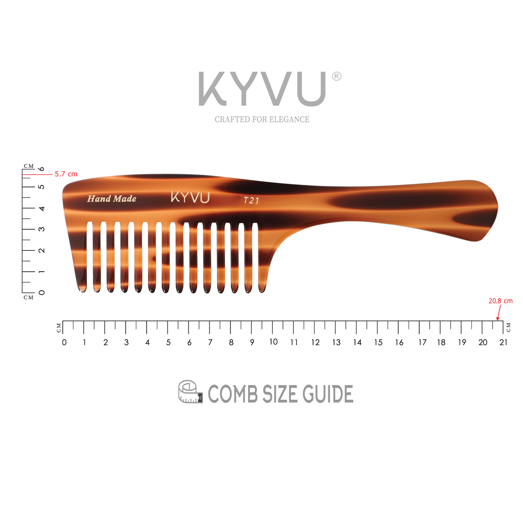 Handmade 20.8 cm Coarse-Tooth Styling Comb (T21)