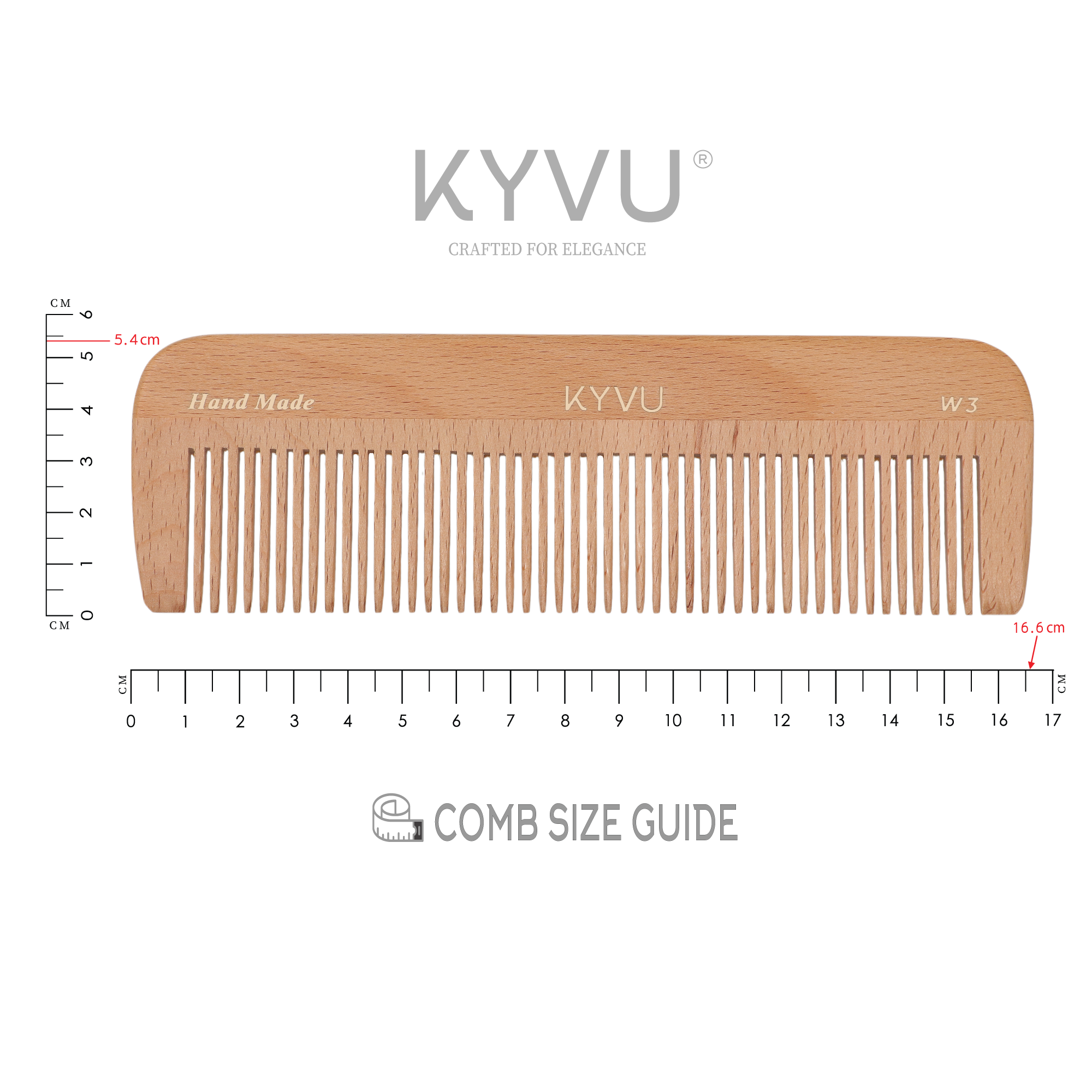 Classic Wooden Coarse-Tooth Comb – Hairdressing Comb (W3)