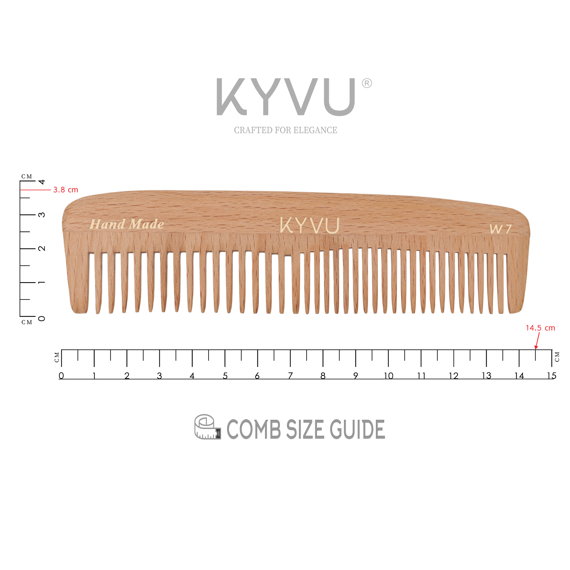 Classic Wooden Dual-Tooth Comb – Hairdressing Comb (W7)