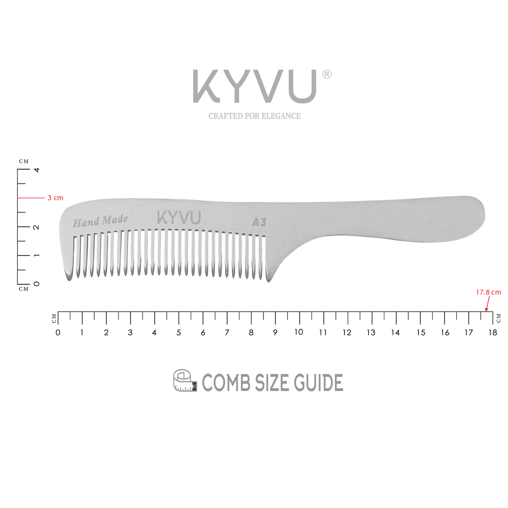 Large Aluminium Coarse-Tooth Comb – Styling Comb with Handle (A3)