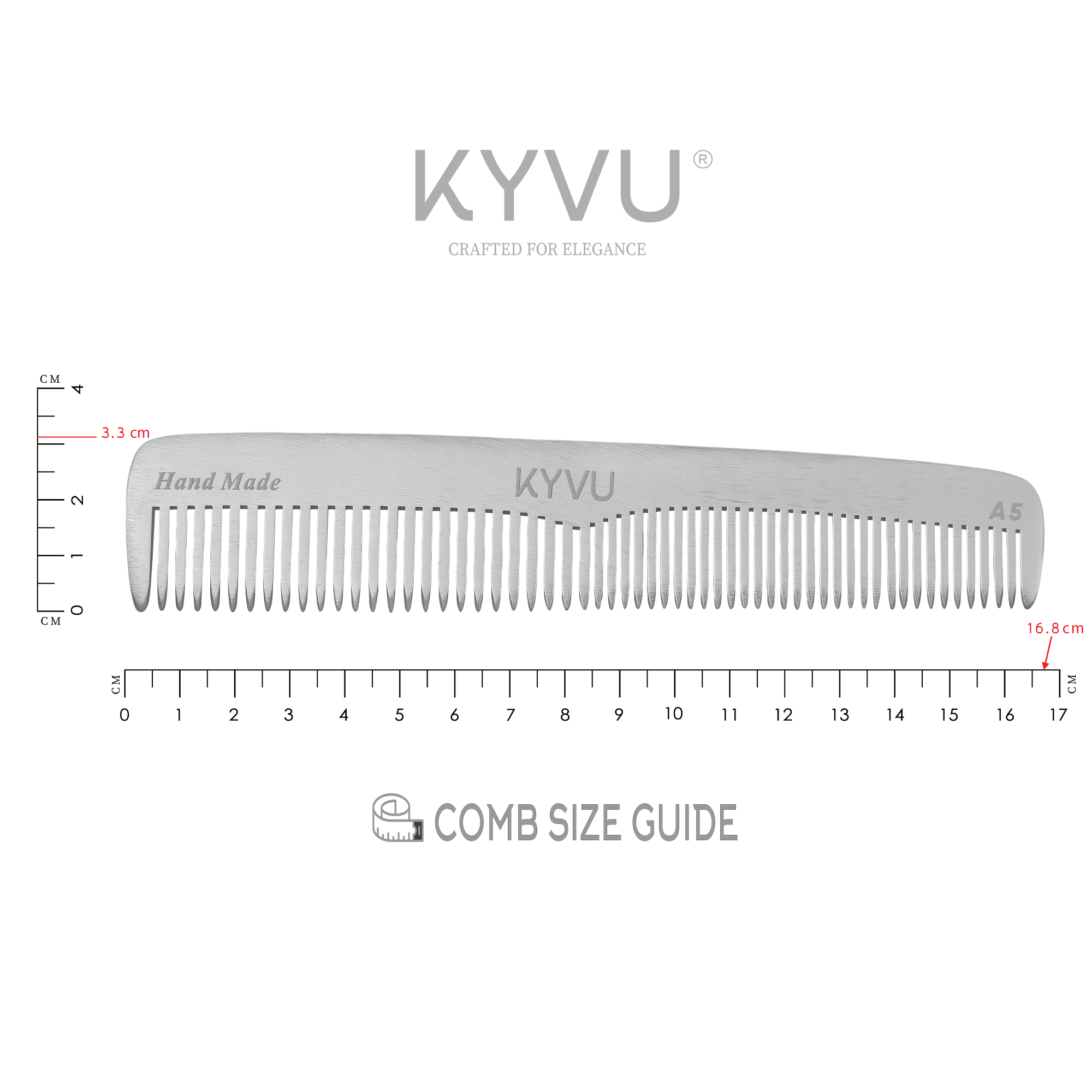 Classic Aluminium Dual-Tooth Comb – Hairdressing Comb (A5)