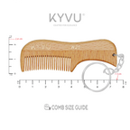 Handmade 7.5 cm Beechwood Moustache & Beard Comb with Key Ring (W25)