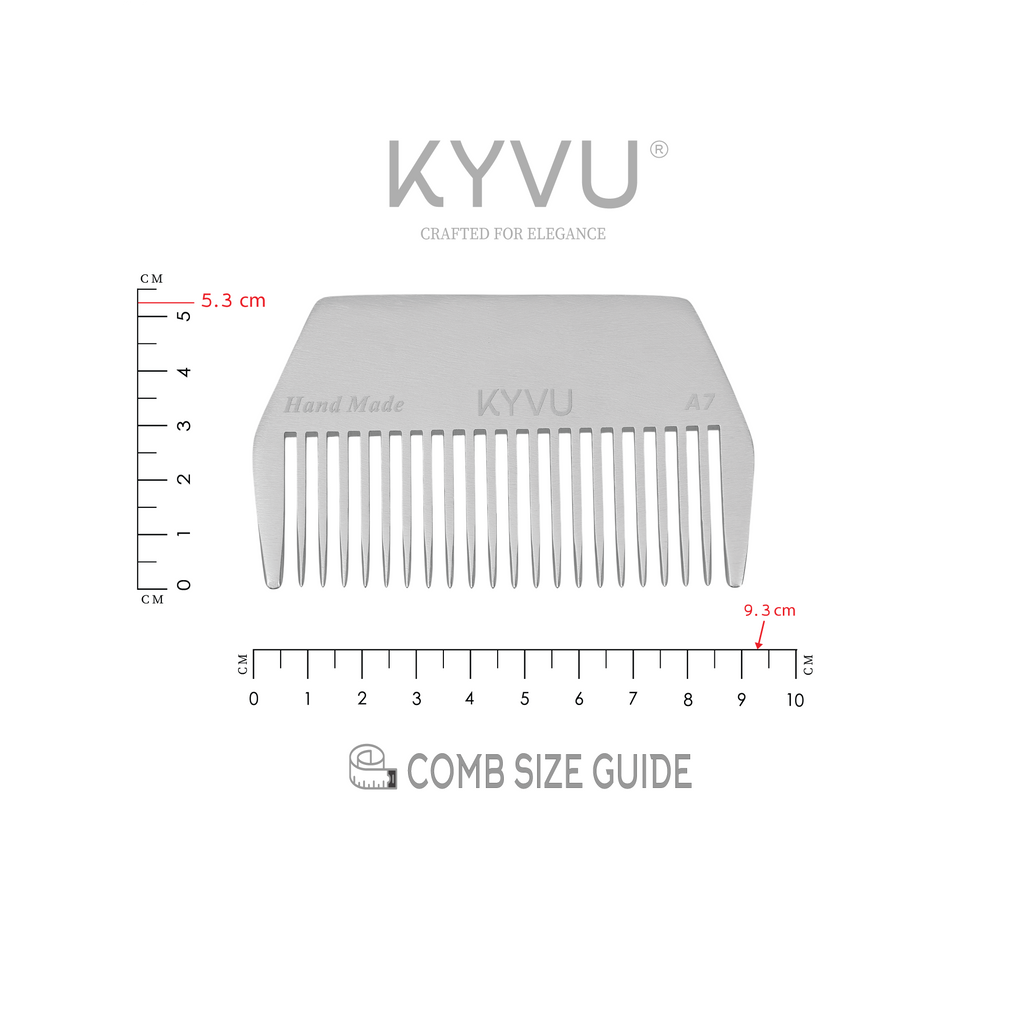 Compact Aluminium Hair Comb – Wide Styling Comb (A7)