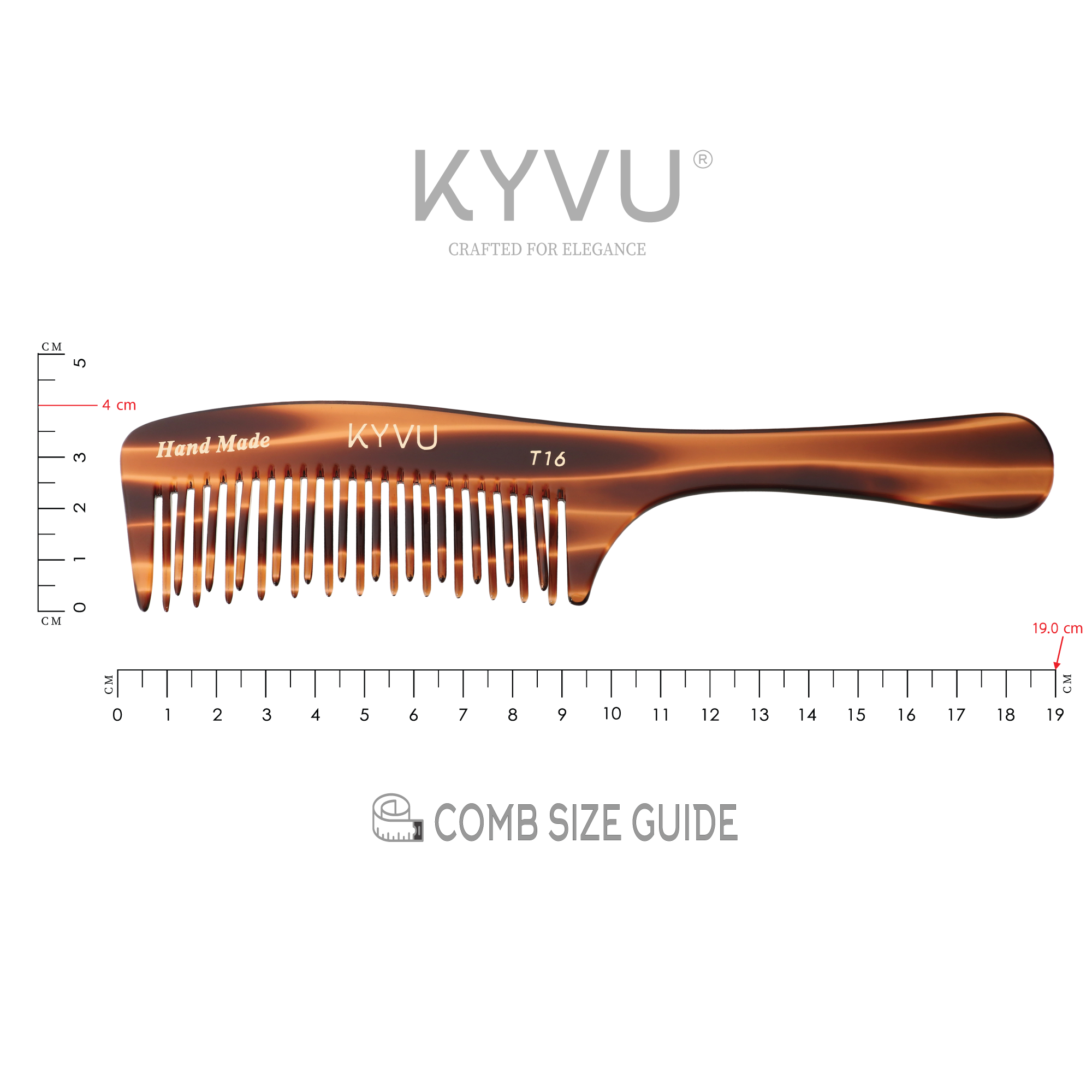 Handmade 19.0 cm Intertwined Styling Comb (T16)