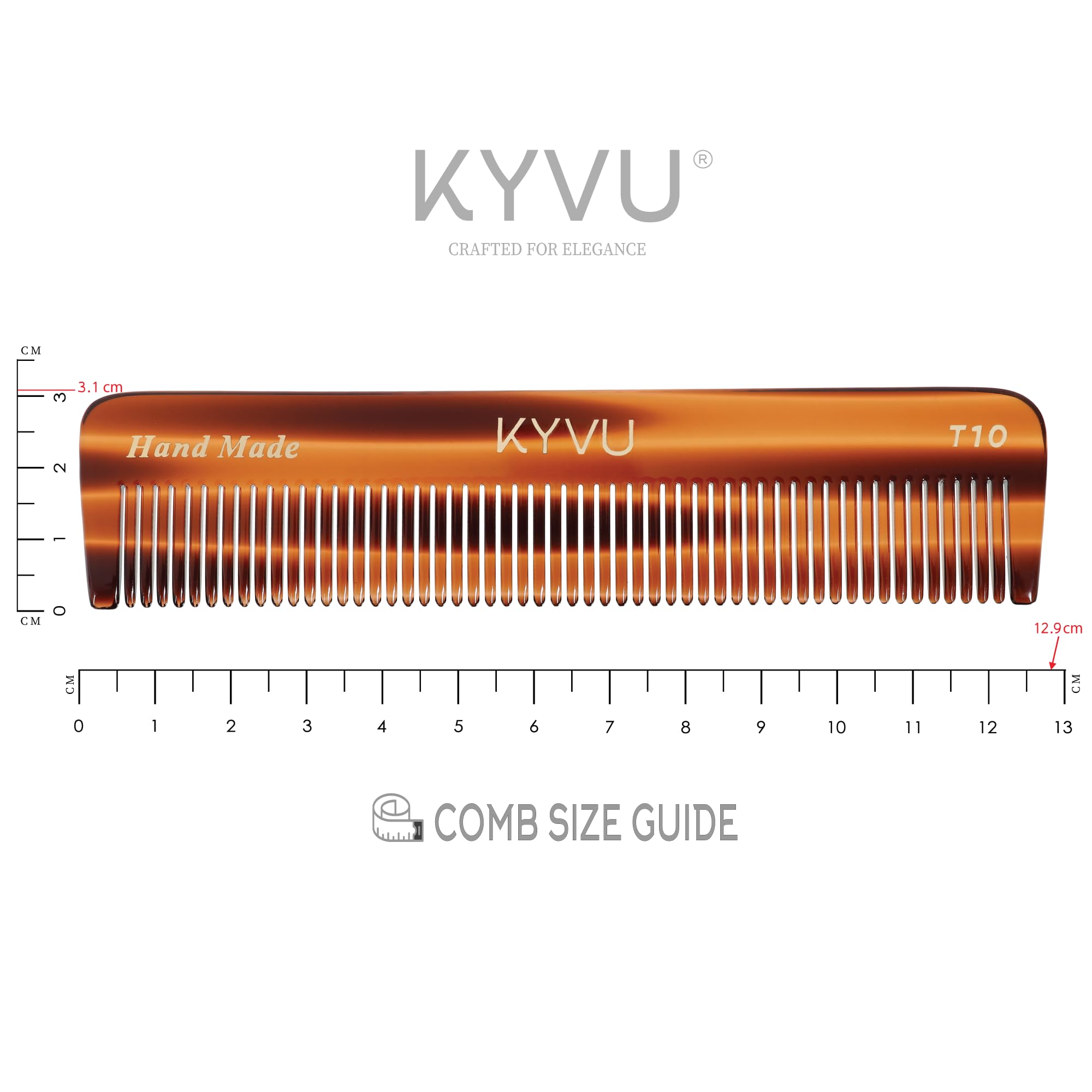 Handmade 12.9 cm Coarse Hair Styling Comb (T10)